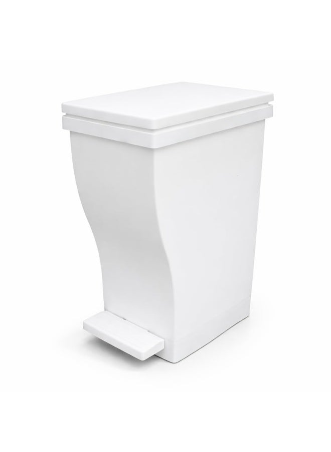Master Gold 15L White Pedal Trash Can with Airtight Lid Modern Design for Kitchen Bathroom | Home Decor Trash Can 38cm Height | Plastic Waste Bin with Pedal - Image 3